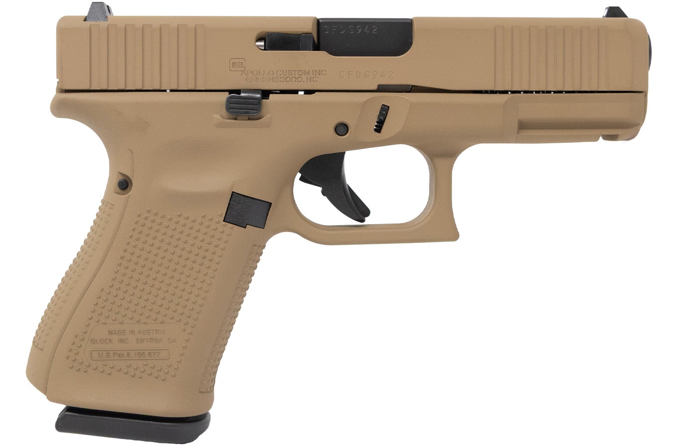 GLOCK 19 Gen5 9mm Pistol with Davidsons Dark Earth Cerakote Finish