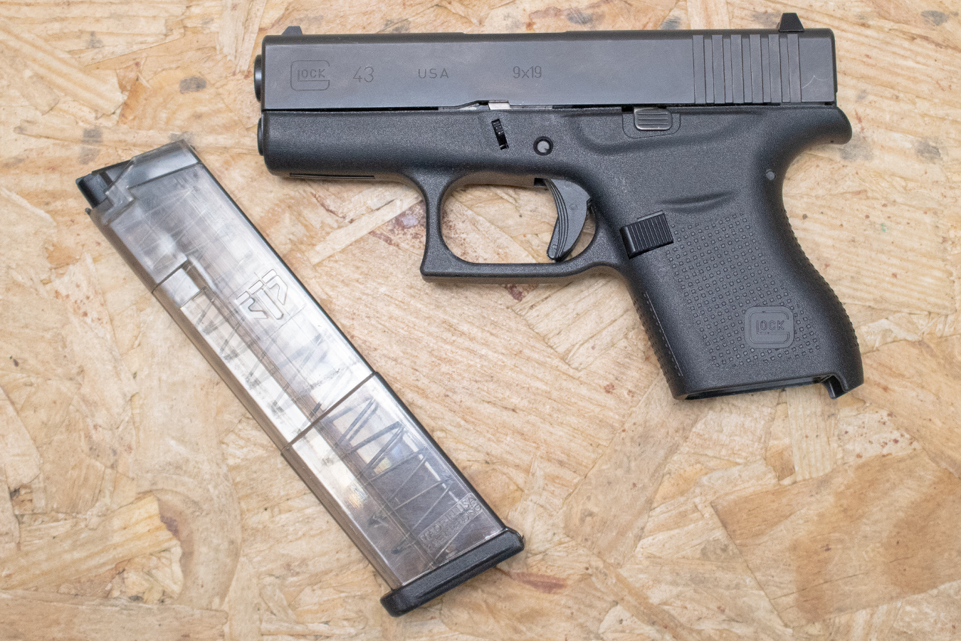 GLOCK 43 9mm Police Trade-In Pistol with Extended Magazine