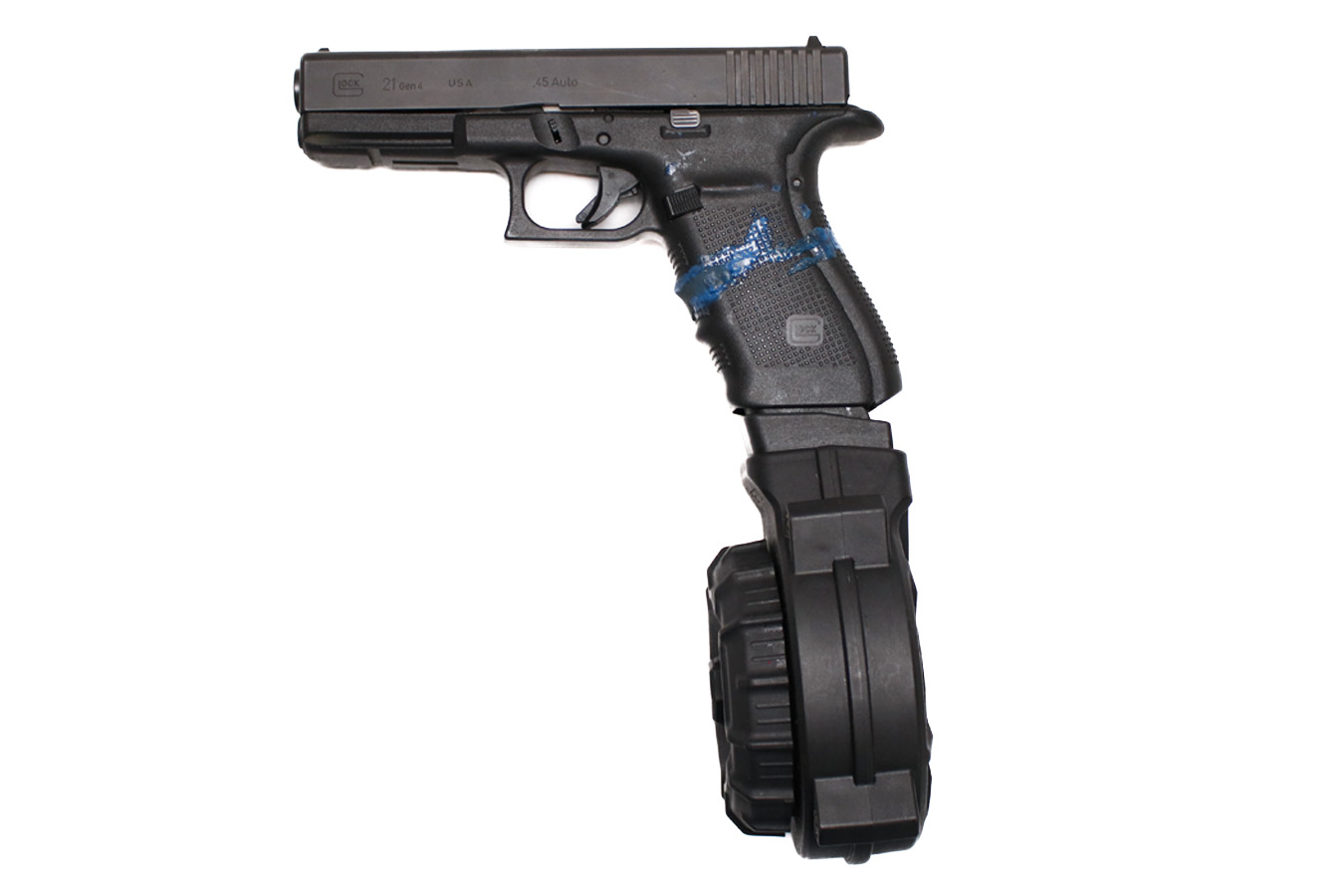 GLOCK 21 Gen4 45 ACP Police Trade-In Pistol with 30 Round Drum Magazine