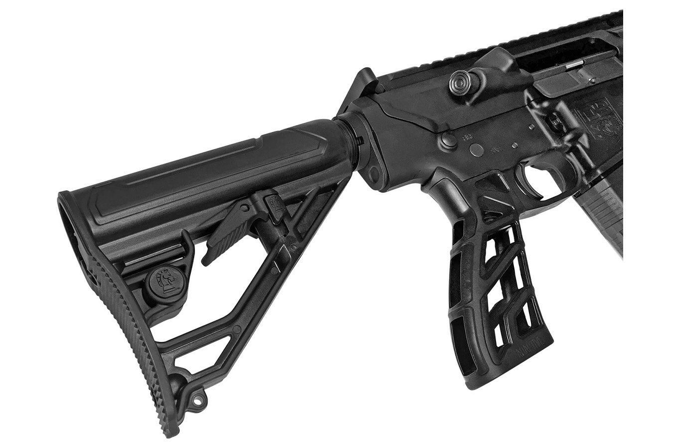 ADAPTIVE TACTICAL EX Performance Lite Adj. Black Synthetic M4 Style, Swivel Stud, Fits AR-Platform (Mil-Spec Buffer Tubes)