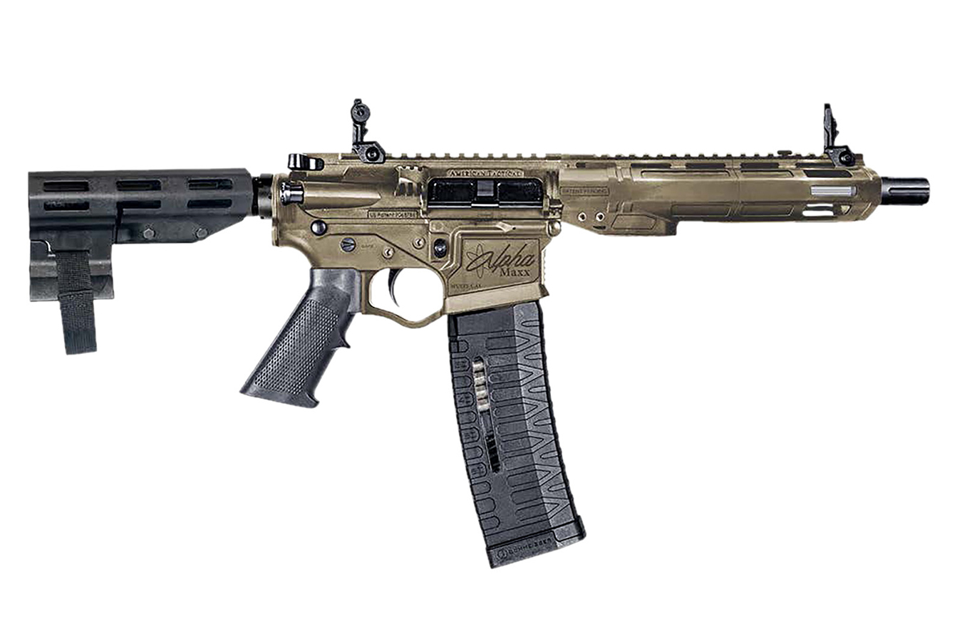 AMERICAN TACTICAL Alpha Maxx 300 Blackout Semi-Auto Pistol with FDE Finish and 60 Round Magazine