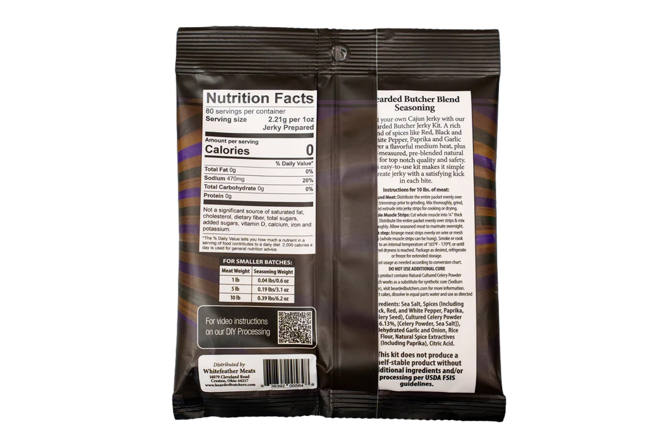 BEARDED BUTCHER Cajun Blend Jerky Seasoning and Natural Cure Kit for up to 10 lbs of Meat