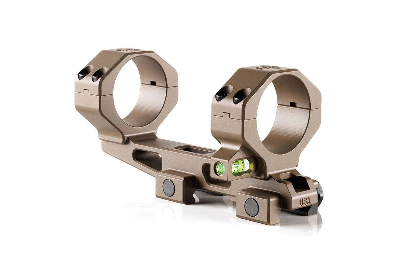 RPM Bravo Series 30mm FDE Precision Cantilever Mount w/ Integrated Bubble Level