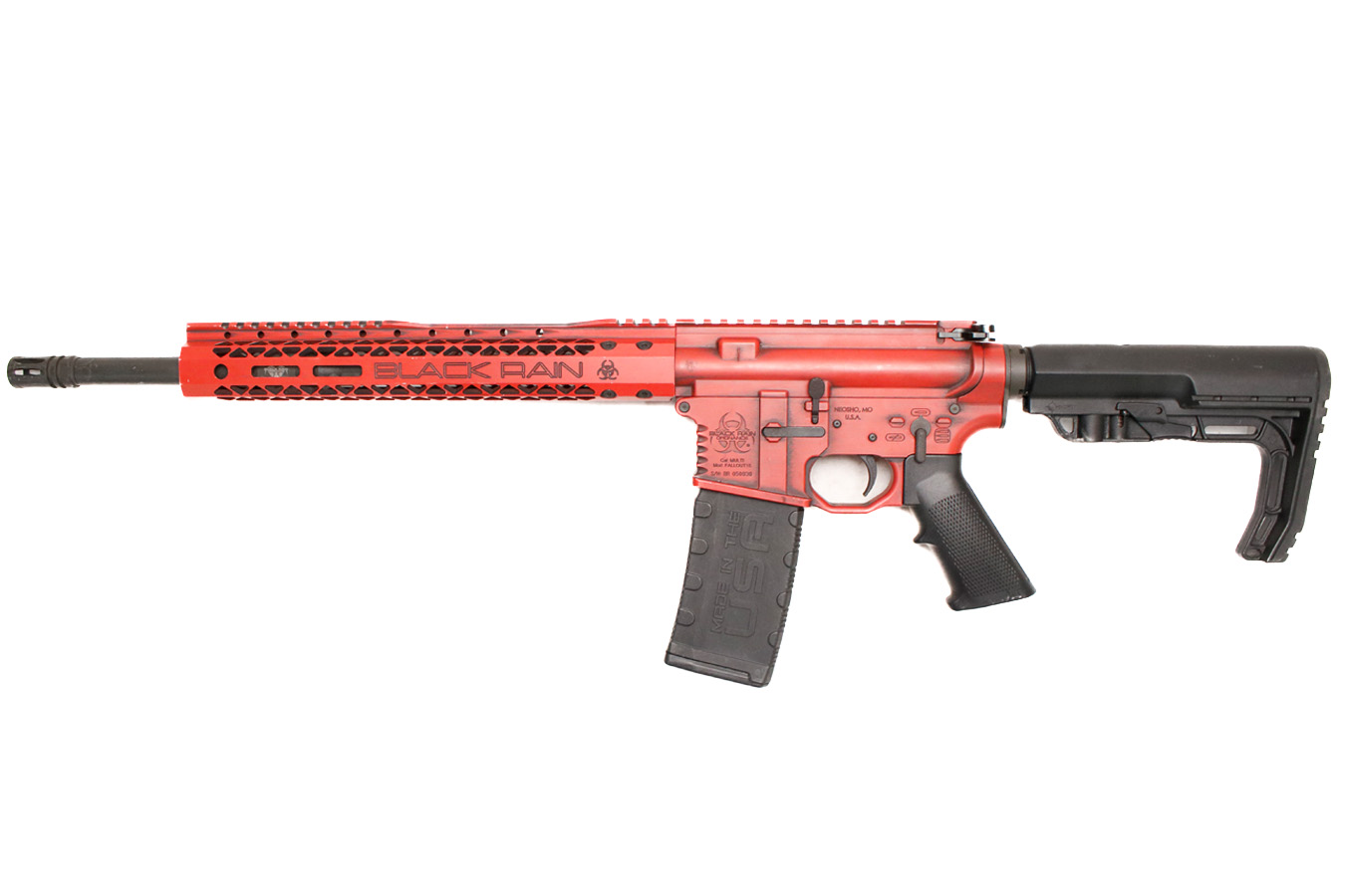 BLACK RAIN ORDNANCE Fallout15 5.56 NATO Police Trade-in Rifle with Red Cerakote Finish