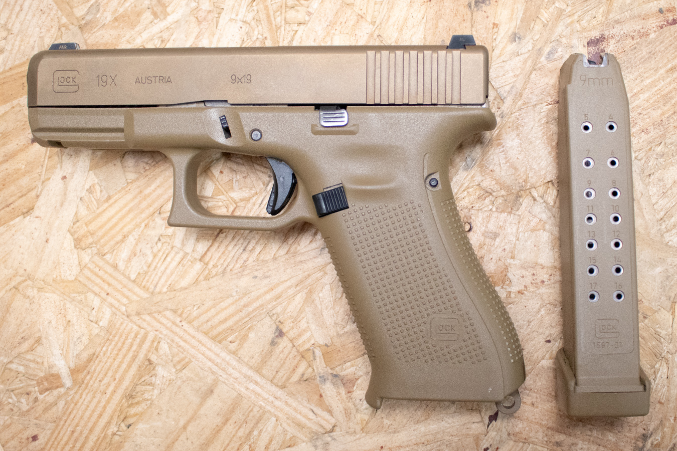 GLOCK 19X 9mm Police Trade-In Pistol with Bronze Slide and FDE Frame