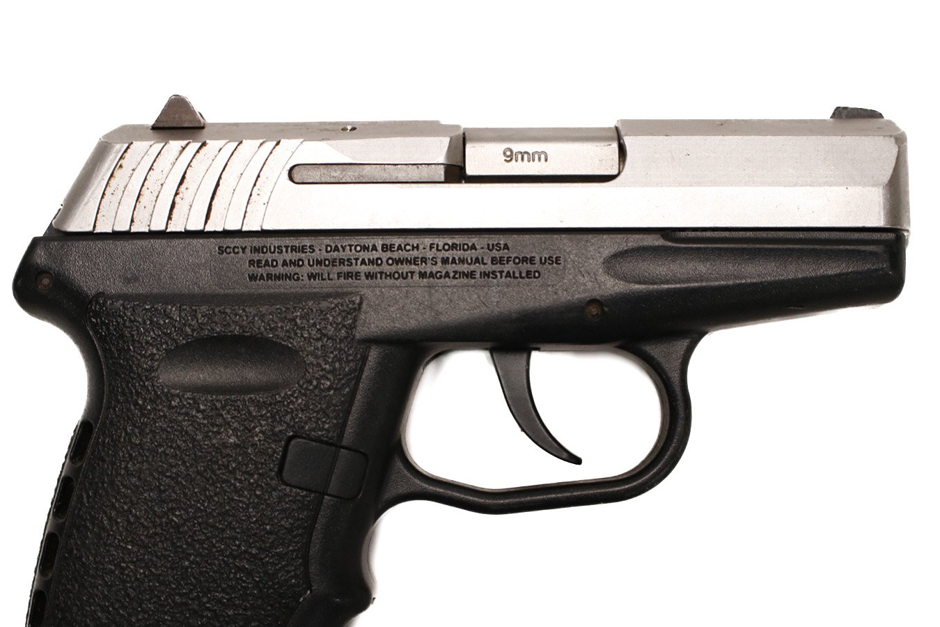 SCCY CPX-2 9mm Police Trade-In Pistol with Black Frame and Stainless Slide