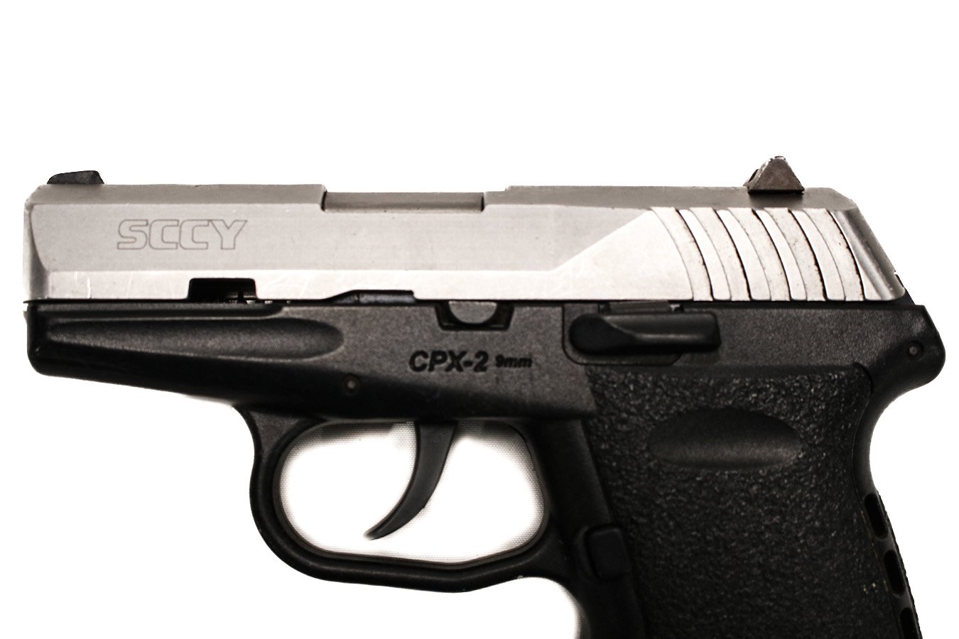 SCCY CPX-2 9mm Police Trade-In Pistol with Black Frame and Stainless Slide