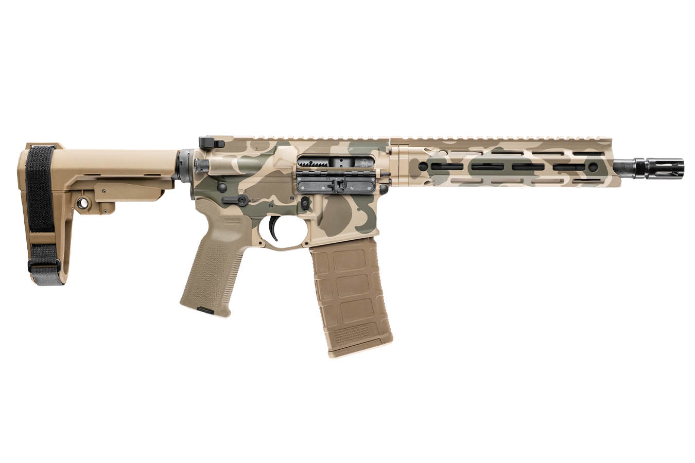 DANIEL DEFENSE V7 5.56mm Semi-Auto AR-15 Pistol with Duck Camo Aluminum Receiver and SBA3 Brace