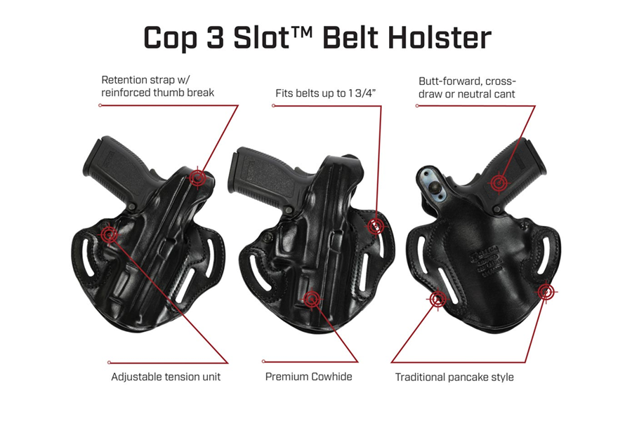 GALCO INTERNATIONAL COP 3 SLOT STRONGSIDE/CROSSDRAW BELT HOLSTER