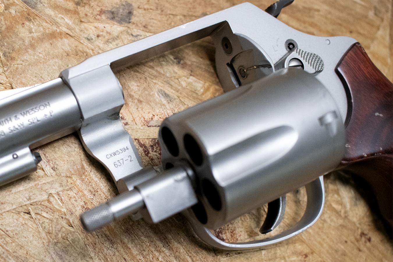 SMITH AND WESSON 637-2 Performance Center 38 Special+P Police Trade-In Revolver with Wood Grips