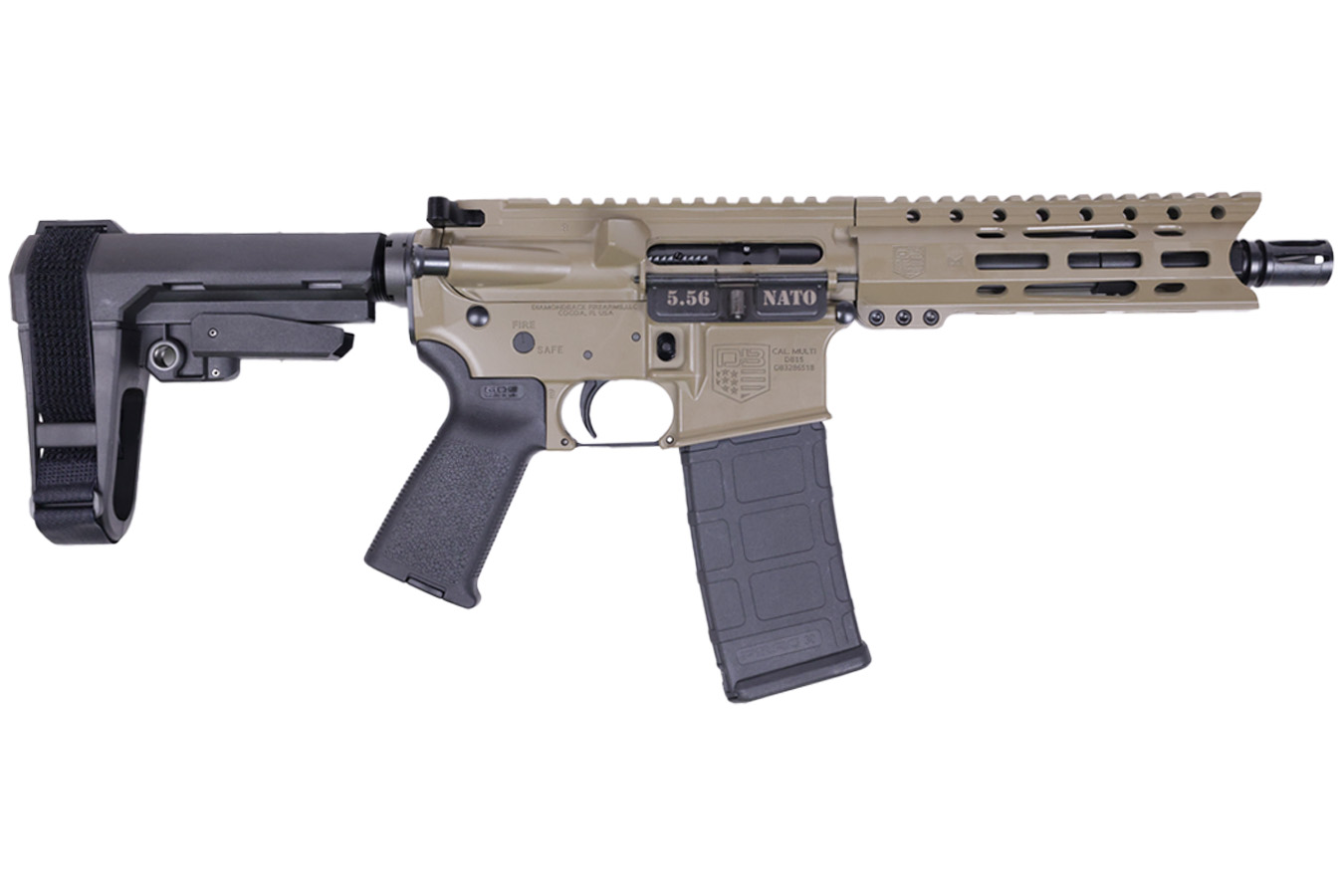 DIAMONDBACK DB15 5.56 NATO Semi-Auto AR-15 Pistol with FDE Finish