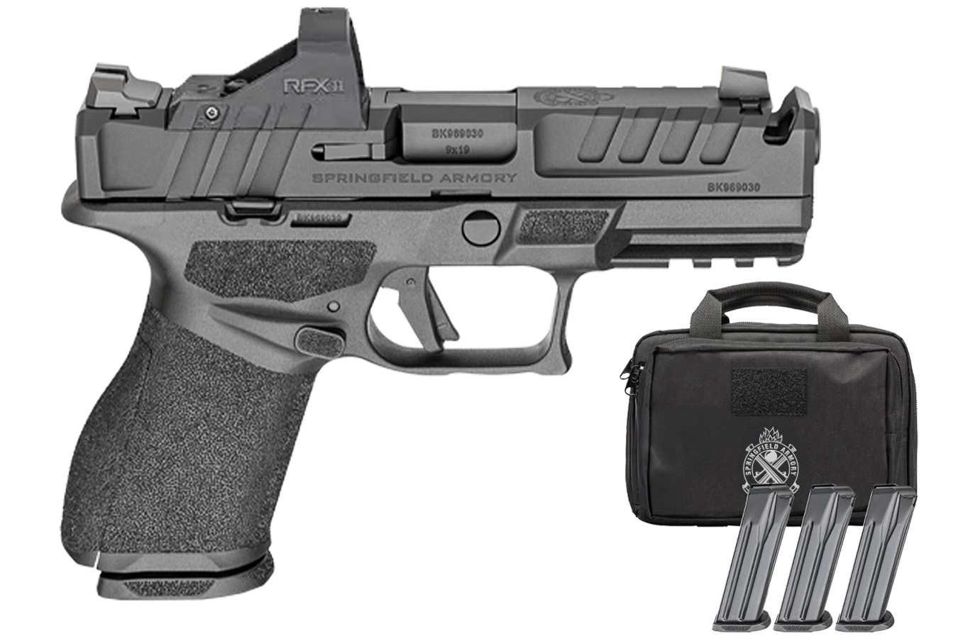 SPRINGFIELD Echelon 4.0C Comp 9mm Gear Pac with Viridian RFX-11 Green Dot, Four Mags and Pistol Bag
