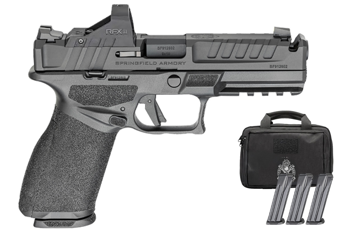 SPRINGFIELD Echelon 4.5F Comp 9mm Gear Pac with Viridian RFX-11 Green Dot, Four Mags and Pistol Bag