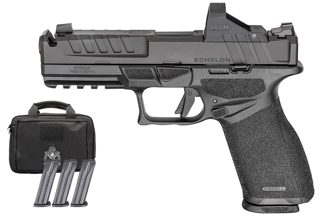 SPRINGFIELD Echelon 4.5F Comp 9mm Gear Pac with Viridian RFX-11 Green Dot, Four Mags and Pistol Bag