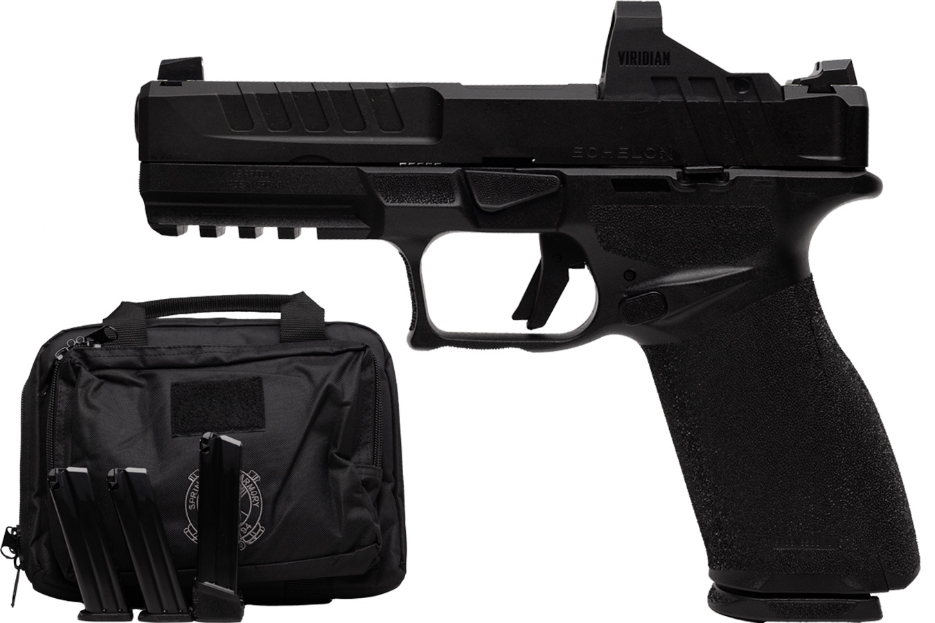 SPRINGFIELD Echelon 4.5F 9mm Gear Pac with Viridian RFX-11 Green Dot, Four Mags and Pistol Bag