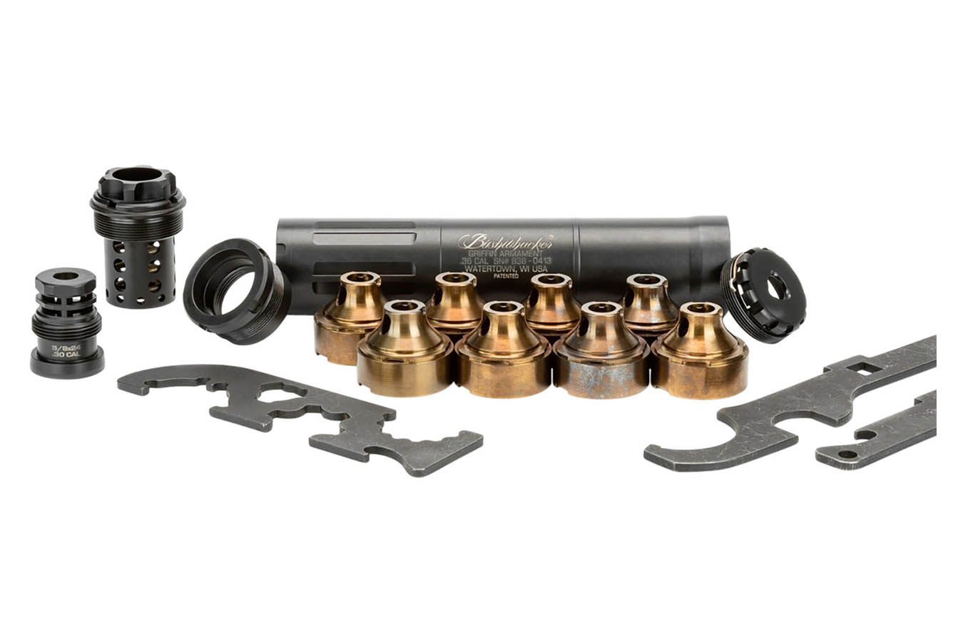 GRIFFIN ARMAMENT Bushwacker 36 Multi Caliber Modular Suppressor with Plan A and Booster