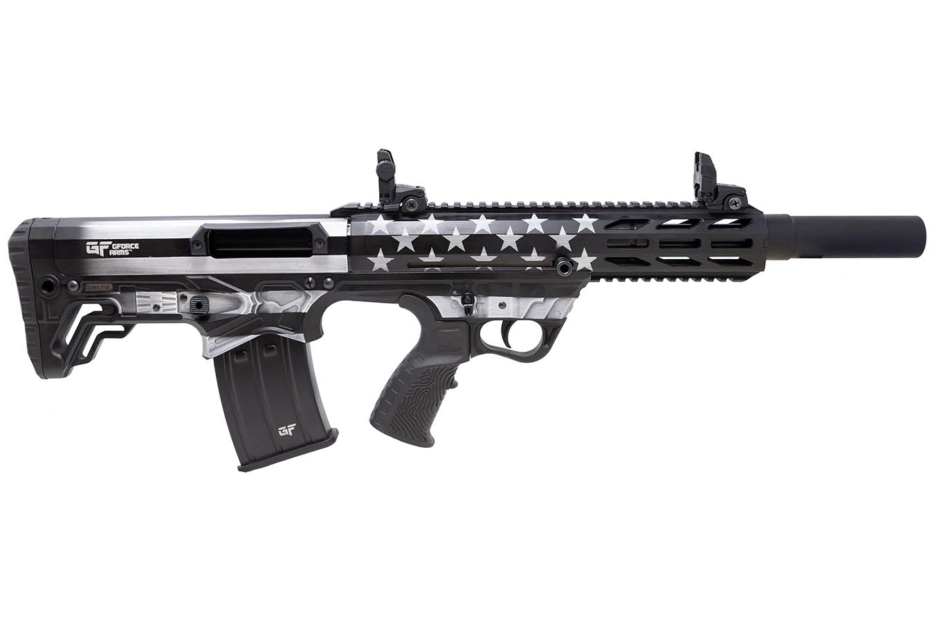GFORCE ARMS GFY-1 12-Gauge Semi-Auto Shotgun with Black and White US Flag Finish
