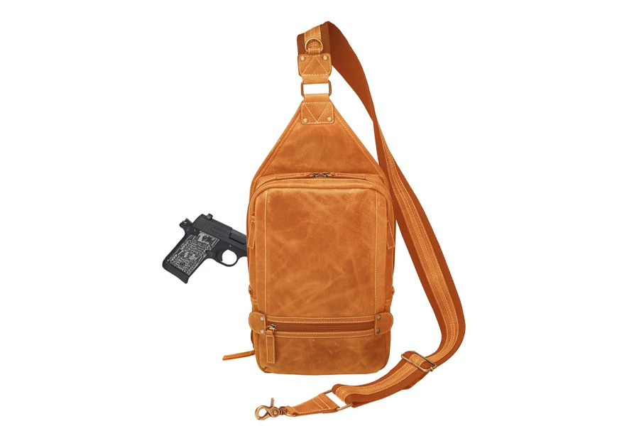 GUN TOTE N MAMAS Sling Backpack, Distressed Caramel