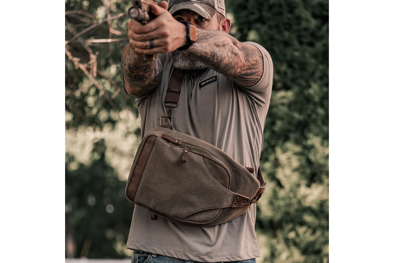 JESSIE AND JAMES Glacier Canvas Sling Concealed Carry Backpack