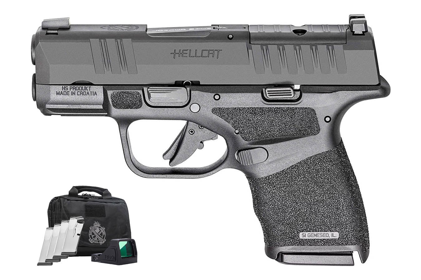 SPRINGFIELD Hellcat OSP 9mm Gear Up Package with Five 10 Round Mags, Red Dot and Springfield Range Bag