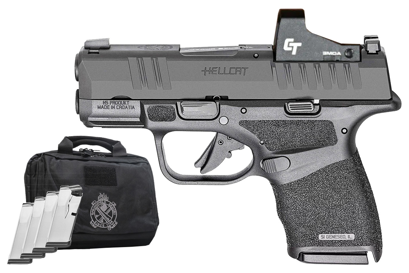 SPRINGFIELD Hellcat OSP 9mm Gear Up Package with Five 10 Round Mags, Red Dot and Springfield Range Bag