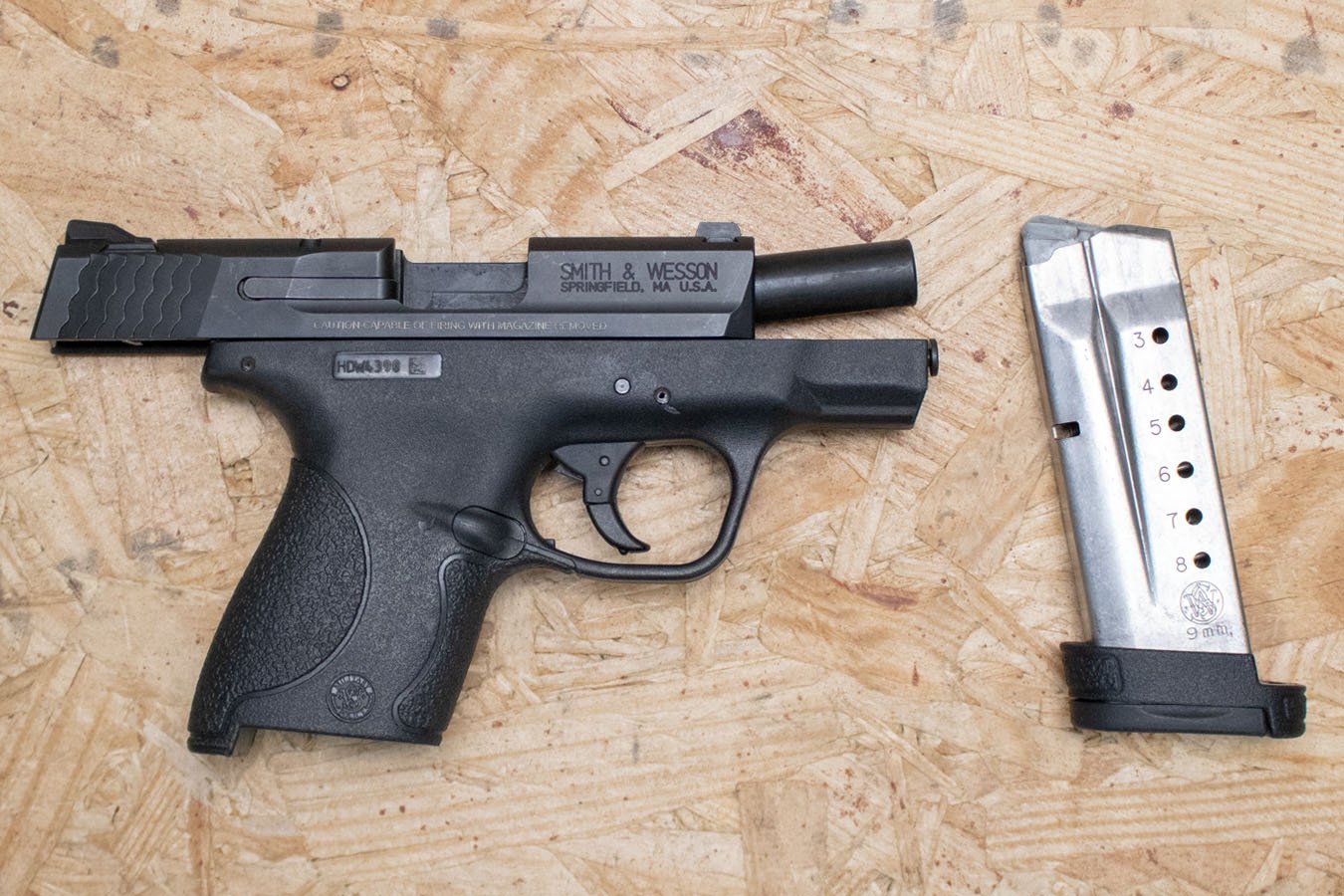 SMITH AND WESSON M&P9 Shield 9mm Police Trade-In Pistol with Extended Magazine