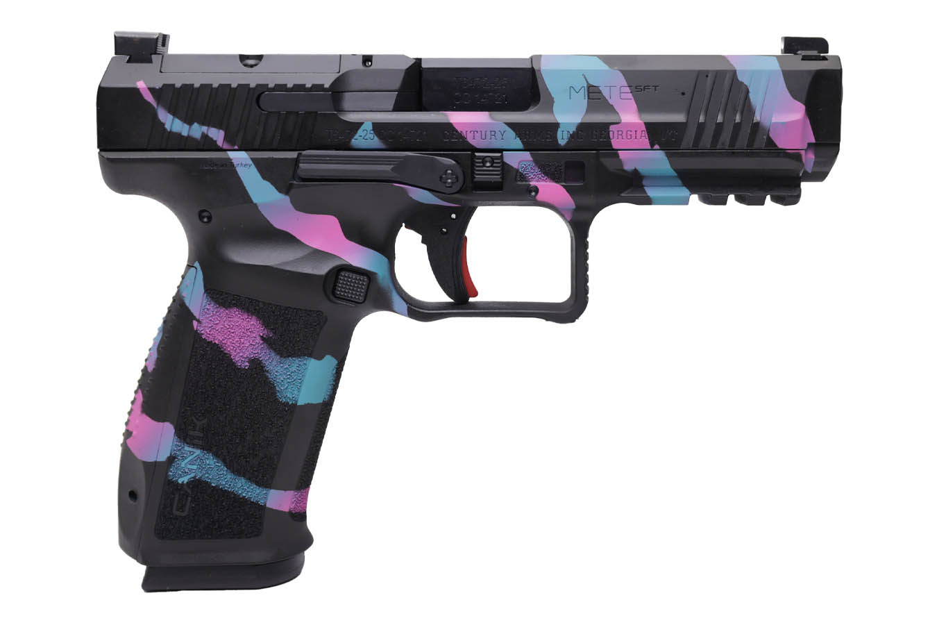 CANIK Mete SFT 9mm Optic Ready Pistol with Miami Tiger Stripe Finish