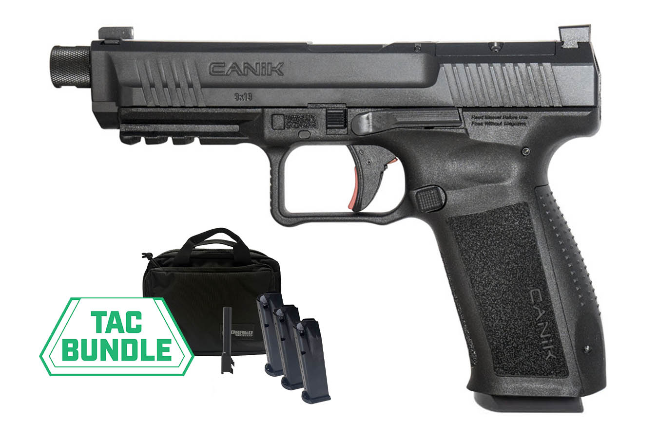CANIK METE SFT Tac 9mm Optic Ready Semi-Auto TAC Bundle Package with Three Mags, Extra Barrel and Drago Bag
