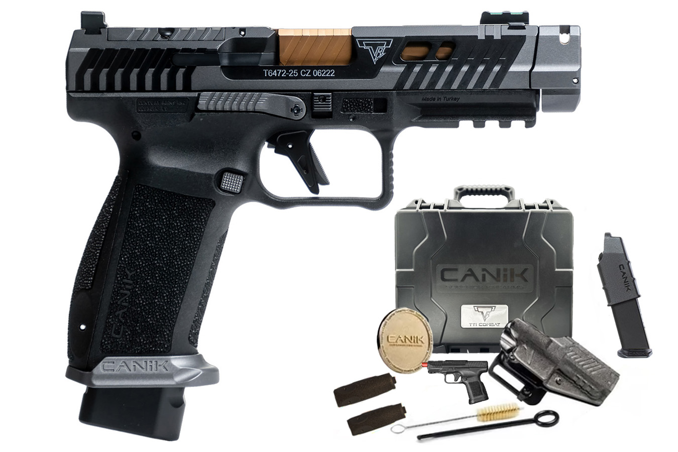 CANIK TTI Combat 9mm Pistol with Smoke Cerakote Slide and Bronze Barrel Finish