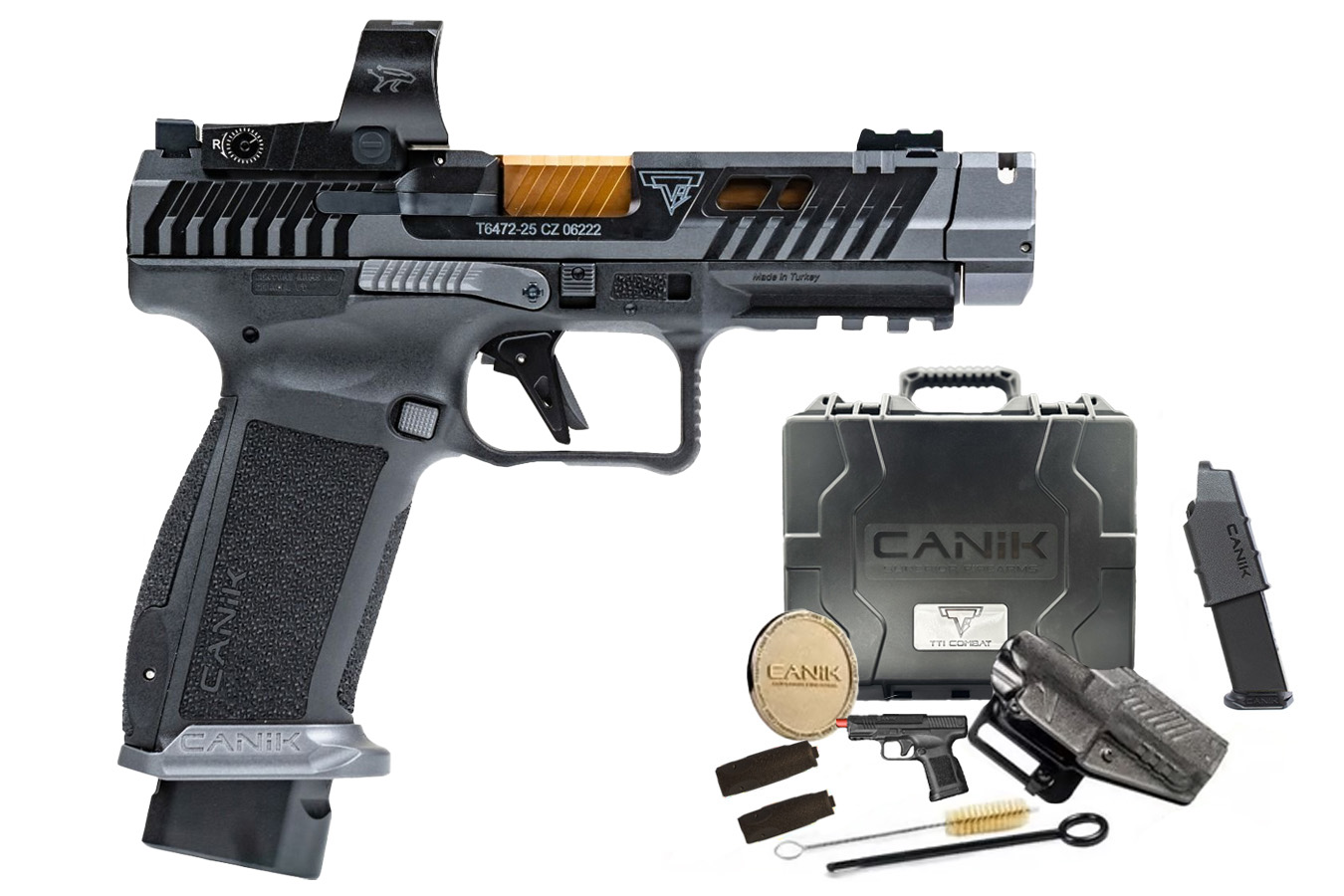 CANIK TTI Combat 9mm Pistol with Bronze Barrel and MO3 Red Dot