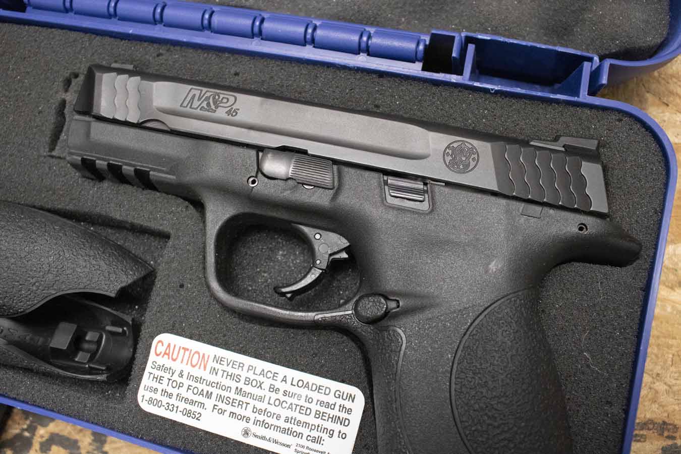 SMITH AND WESSON M&P45 45ACP Police Trade-In Pistol with Three Magazines, Backstraps, and Case