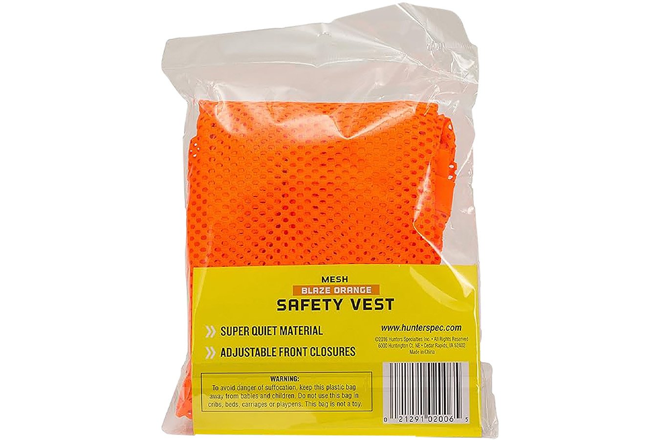 HUNTERS SPECIALTIES Safety Vest OSFA Chest Orange Mesh