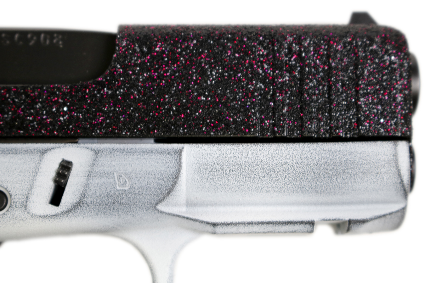 GLOCK G43X 9mm Pistol w/ Black Glitter Slide and Tango Rose Grip