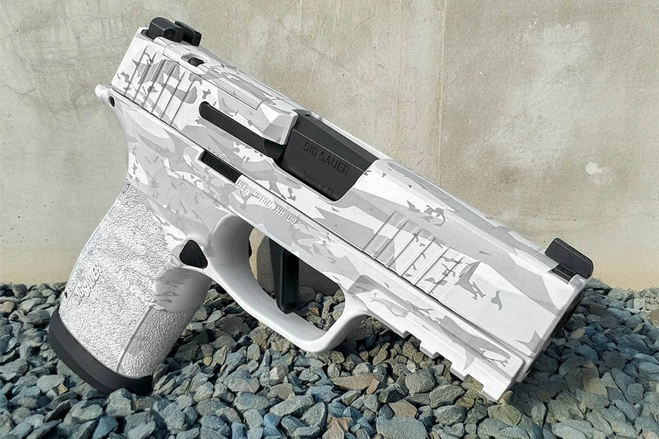 SIG SAUER P365-XMACRO TACOPS 9mm Optic Ready Pistol with White Multi Camo Finish and Four Magazines
