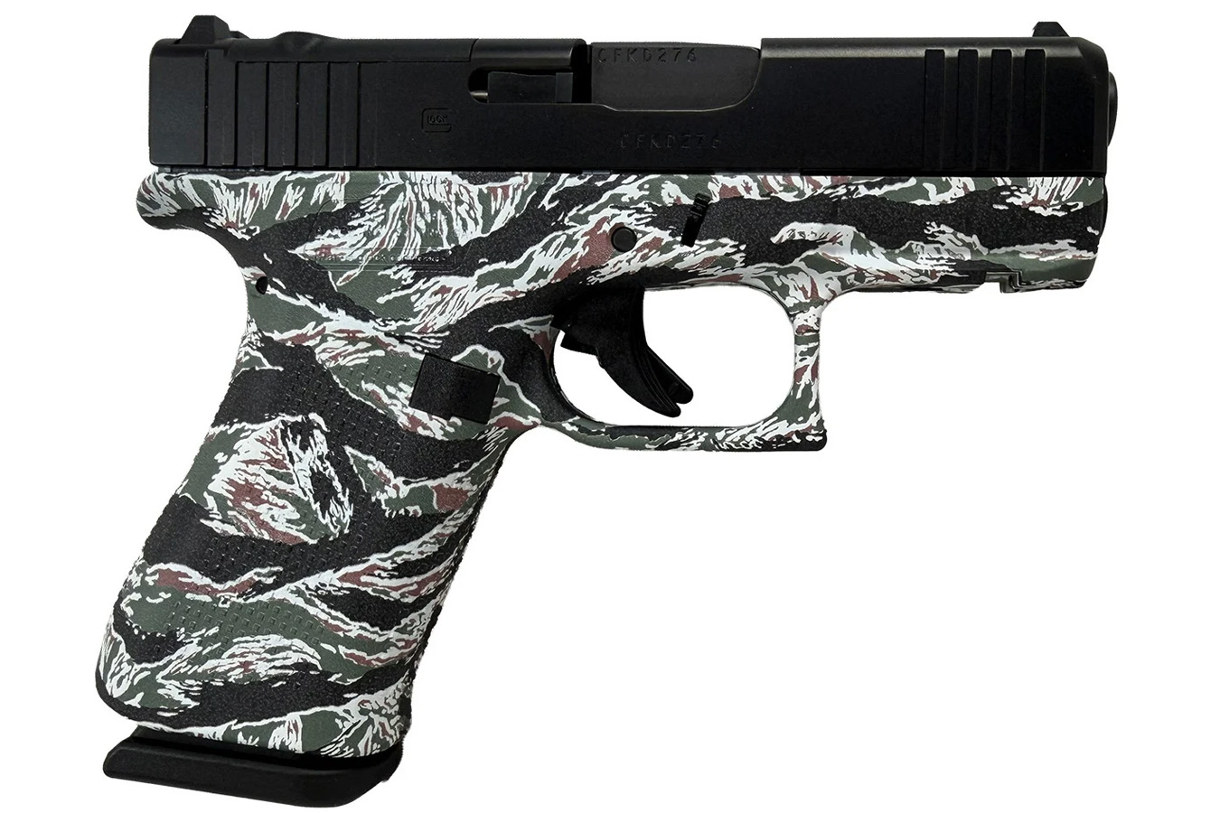 GLOCK 43X MOS 9mm Luger Semi-Auto Pistol with Black Tiger Print Frame