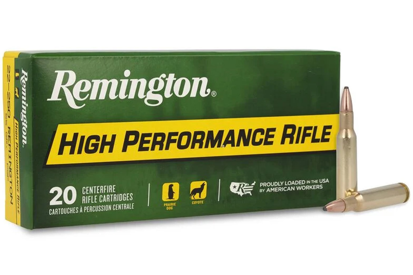 REMINGTON 222 Rem 50 gr Pointed SP High Performance Rifle 20/Box