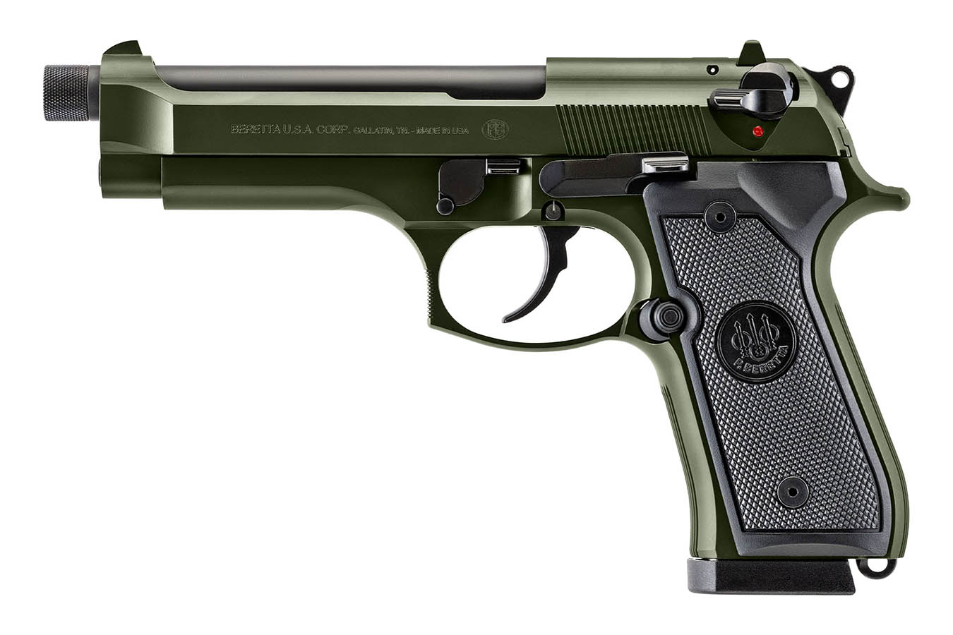 BERETTA 92FS 9mm DA/SA Pistol with Threaded Barrel and OD Green Finish