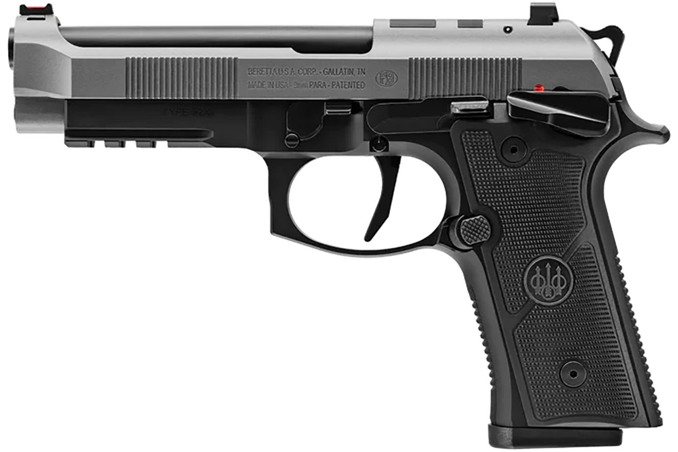 BERETTA 92XI 9mm Full-Size Optic Ready Pistol with Stainless Slilde and Black Finish