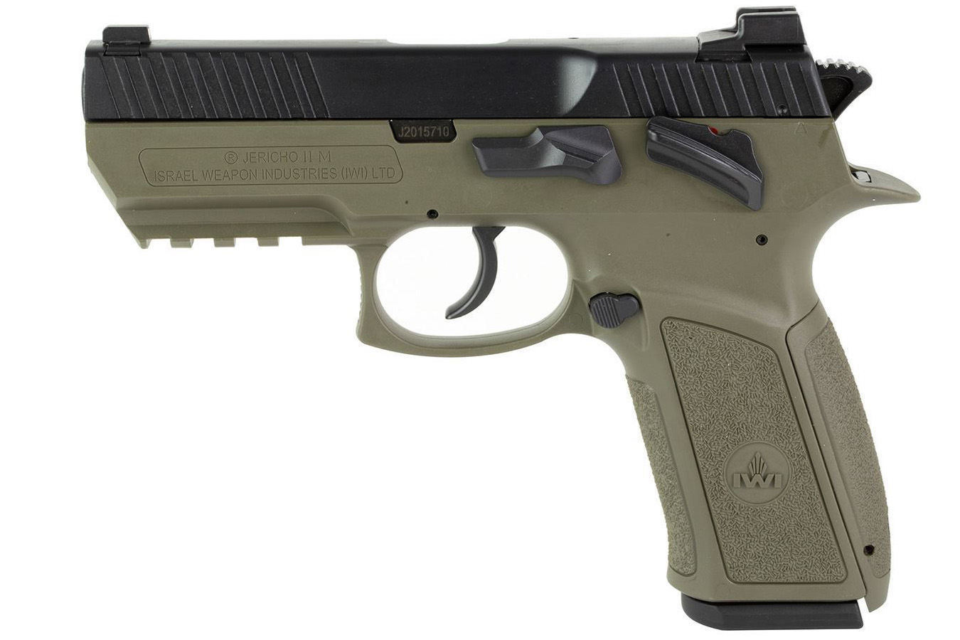 IWI Jericho 941 Enhanced 9mm Pistol with OD Green Frame and Manual Thumb Safety