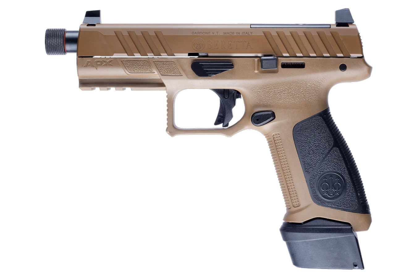 BERETTA APX-A1 Tactical 9mm Full Size Optic Ready FDE Pistol with Threaded Barrel