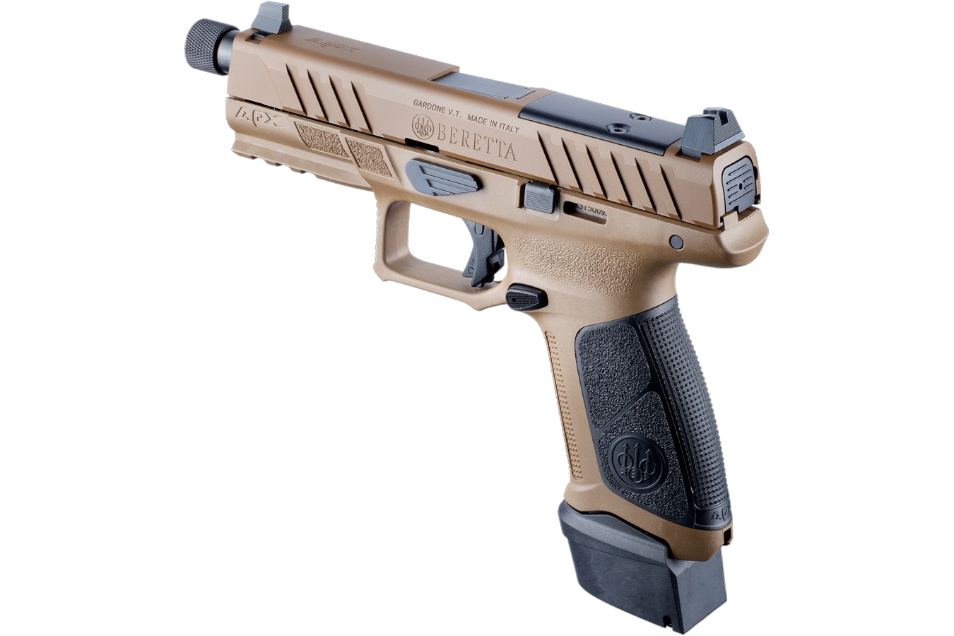 BERETTA APX-A1 Tactical 9mm Full Size Optic Ready FDE Pistol with Threaded Barrel