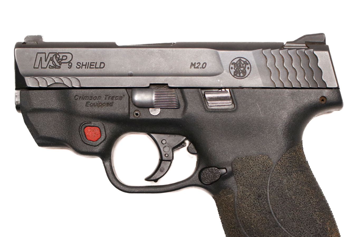 SMITH AND WESSON M&P9 Shield M2.0 9mm Police Trade-In Pistol with Crimson Trace Laser