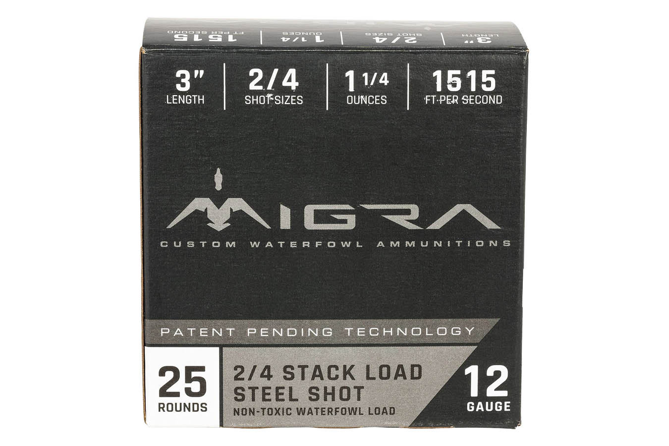 MIGRA AMMO 12-Gauge 3 Inch 1 1/4 oz 2/4 Shot Stacked Load 25/Box