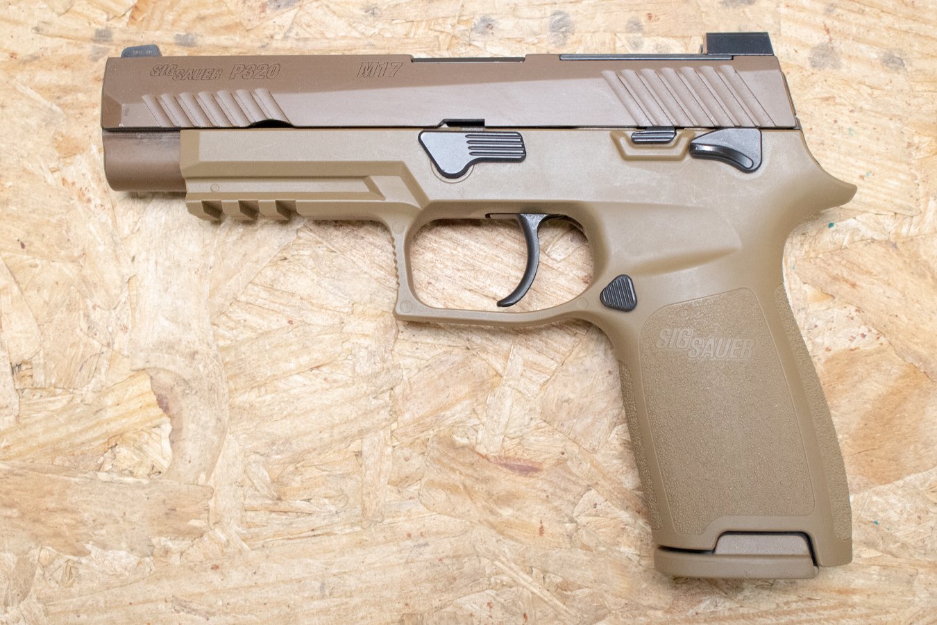 SIG SAUER P320 M17 9mm Police Trade-In Pistol with Ambidextrous Safety and Tan Frame