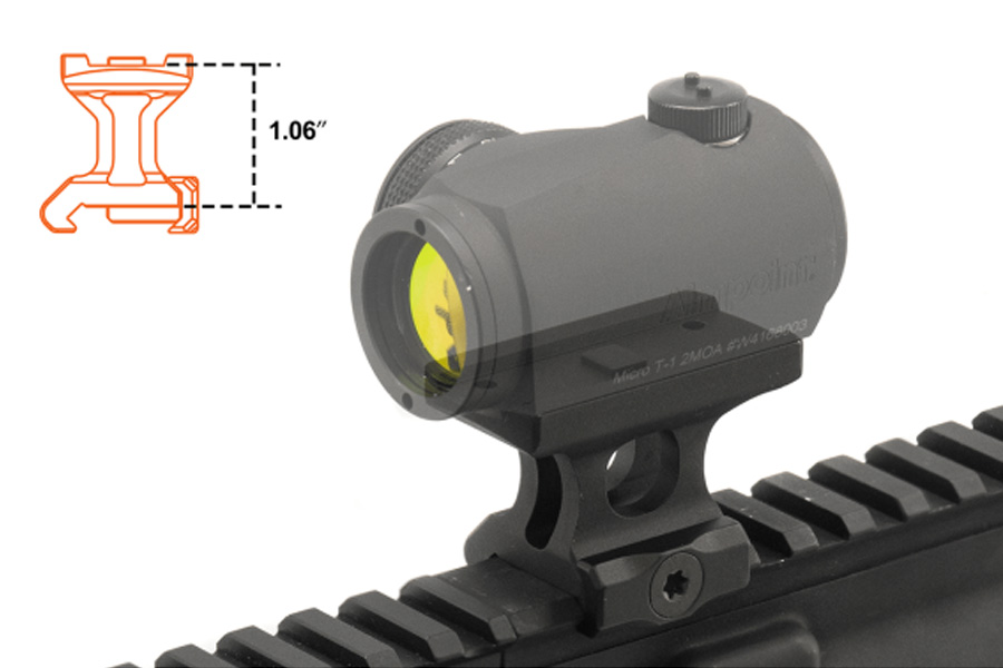 LEAPERS UTG Picatinny Optic Mount, for T-1, Lower 1/3 Co-witness