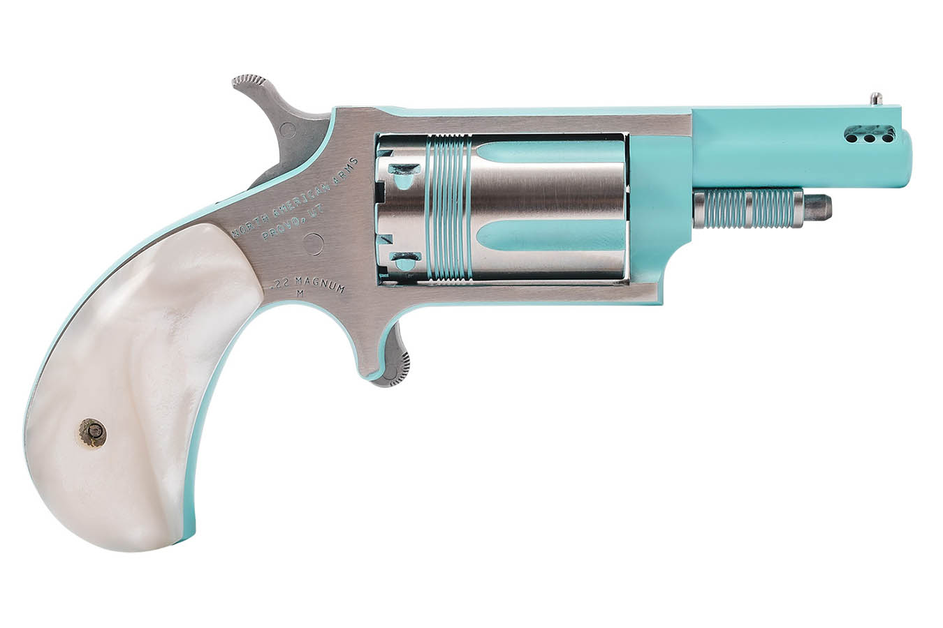 NORTH AMERICAN ARMS Iris 22WMR Mini Revolver with Turquoise Cerakote Finish