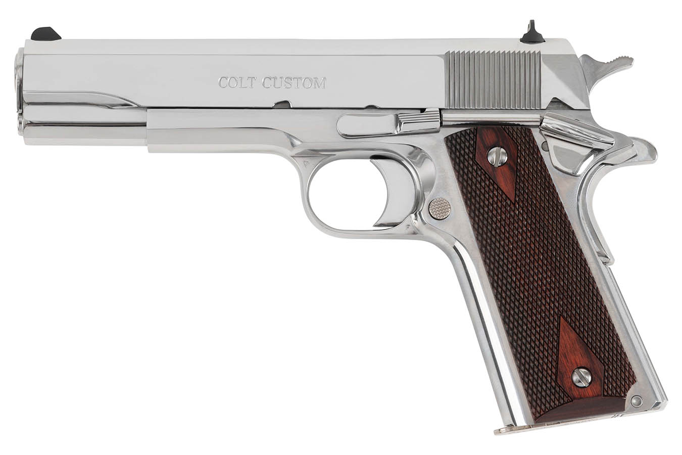 COLT 1911 Classic Government 45 ACP Full-Size Stainless Pistol with Double Diamond Wood Grips
