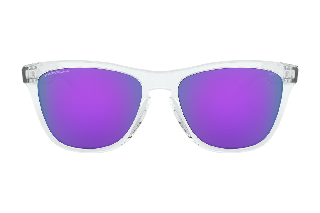 OAKLEY Frogskins Sunglasses with Polished Clear Frame and Prizm Violet Lenses