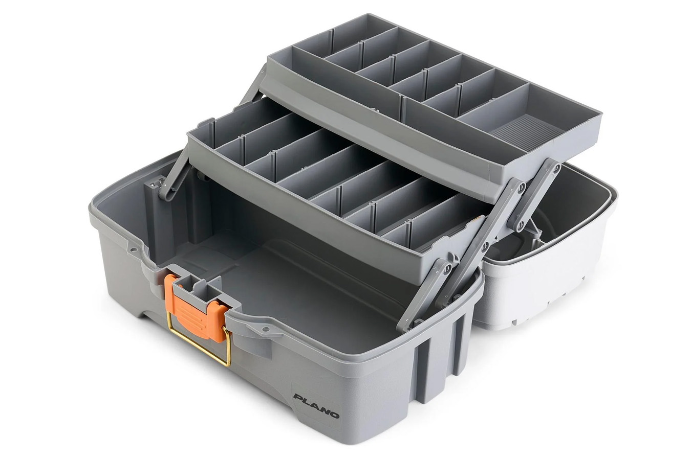 PLANO MOLDING Two Tray Tackle Box, Light Grey/Dark Grey