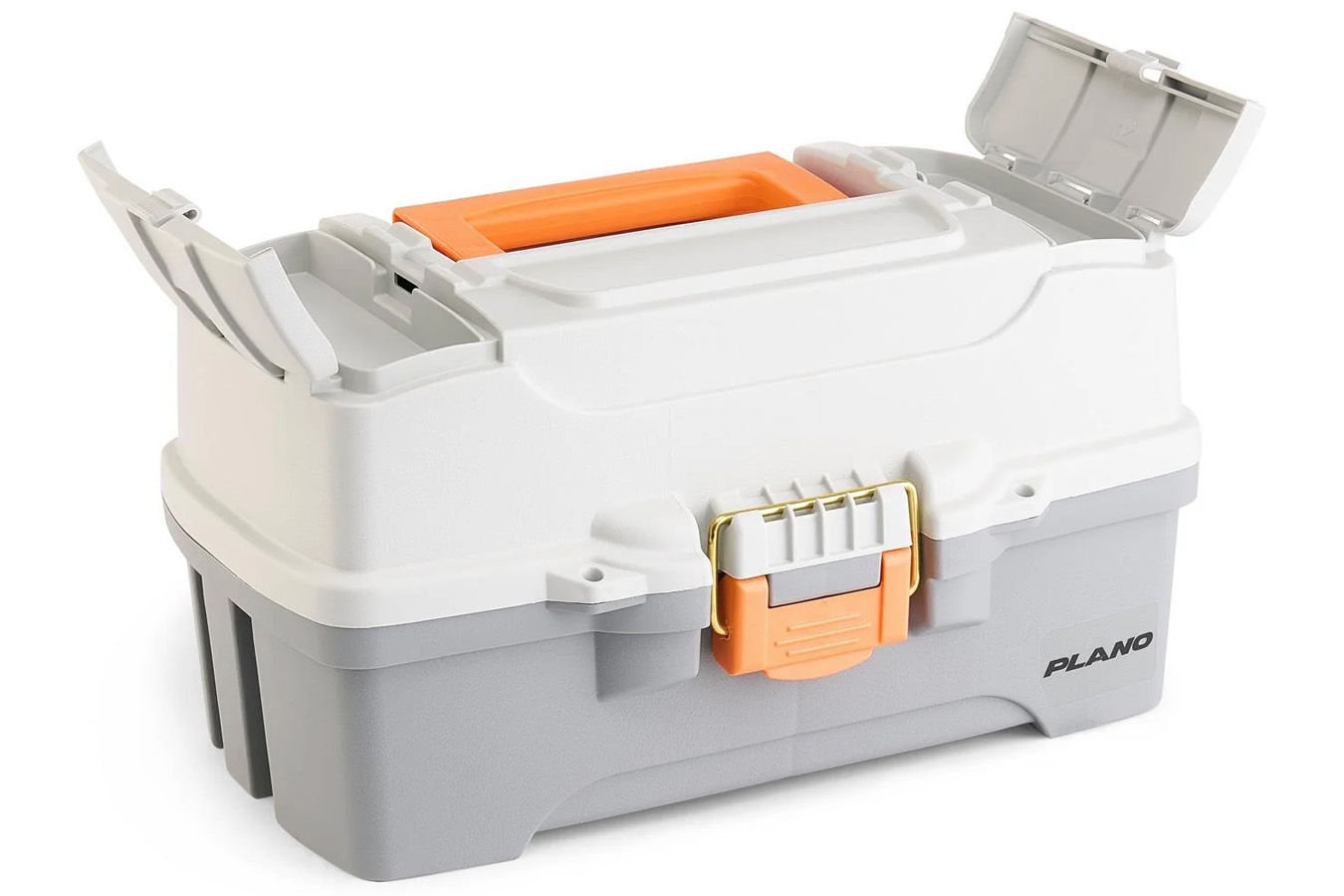 PLANO MOLDING Two Tray Tackle Box, Light Grey/Dark Grey
